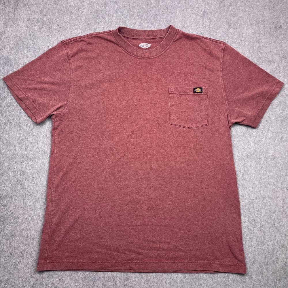 Dickies T-Shirt Mens Large Red Short Sleeve Pocket Tee